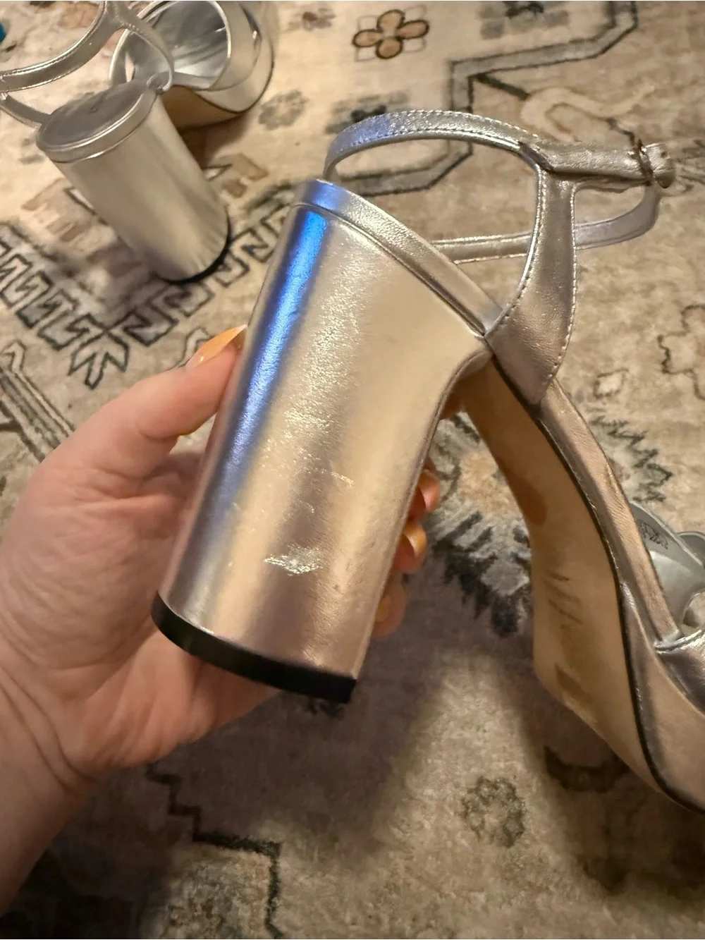 STUART WEITZMAN DAYNA 100MM METALLIC LEATHER PLATFORM 9